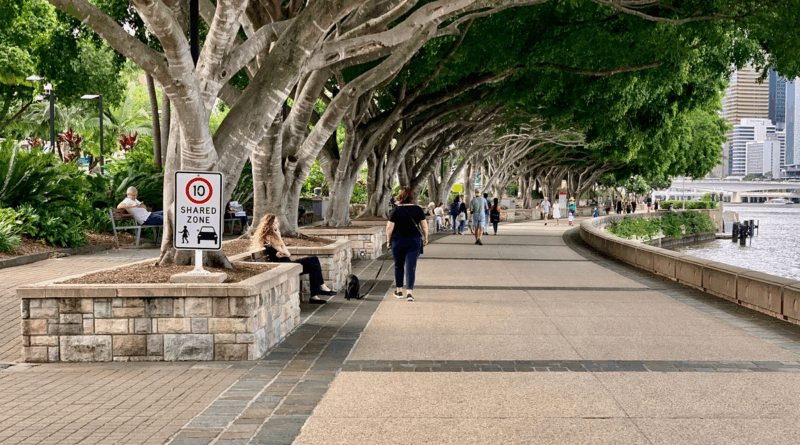 shaded walking route map around the block